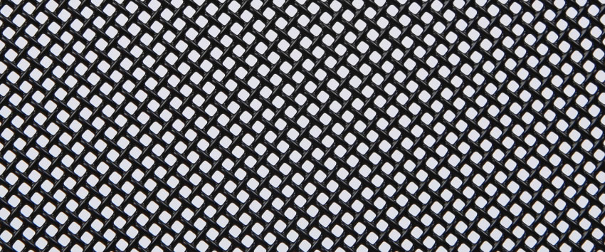 A part of black alloy steel window screen sheet.