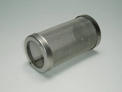 There is a monel 400 wire mesh tube with stainless steel frame.