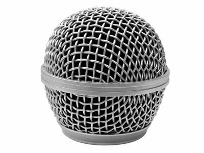 There is a microphone cover made of nickel 200 wire mesh.