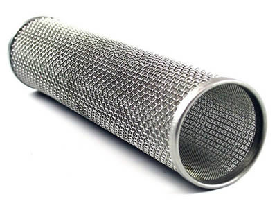 A woven filter tube made of UNS31803 super stainless steel wire mesh lay here.